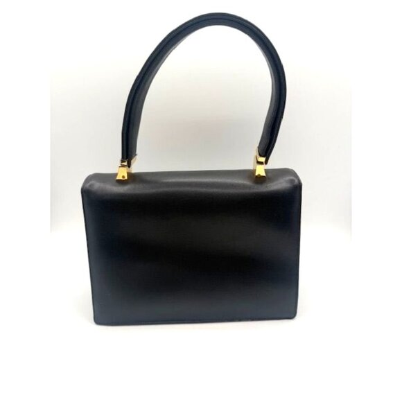 Vintage Koret Black Leather Minimalist Adjustable Strap Handbag w/ Coin Purse - Picture 3 of 14